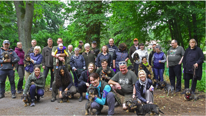 35 Mitglieder und Freunde der Gruppe Letzlinger Heide des Deutschen Teckelklubs 1888 haben den Ehrentag des Hundes genutzt, um bei einem Spaziergang mit ihren vierbeinigen Lieblingen durch den Wald bei Emden die Freundschaft zu genießen. Foto:Anett Roisch